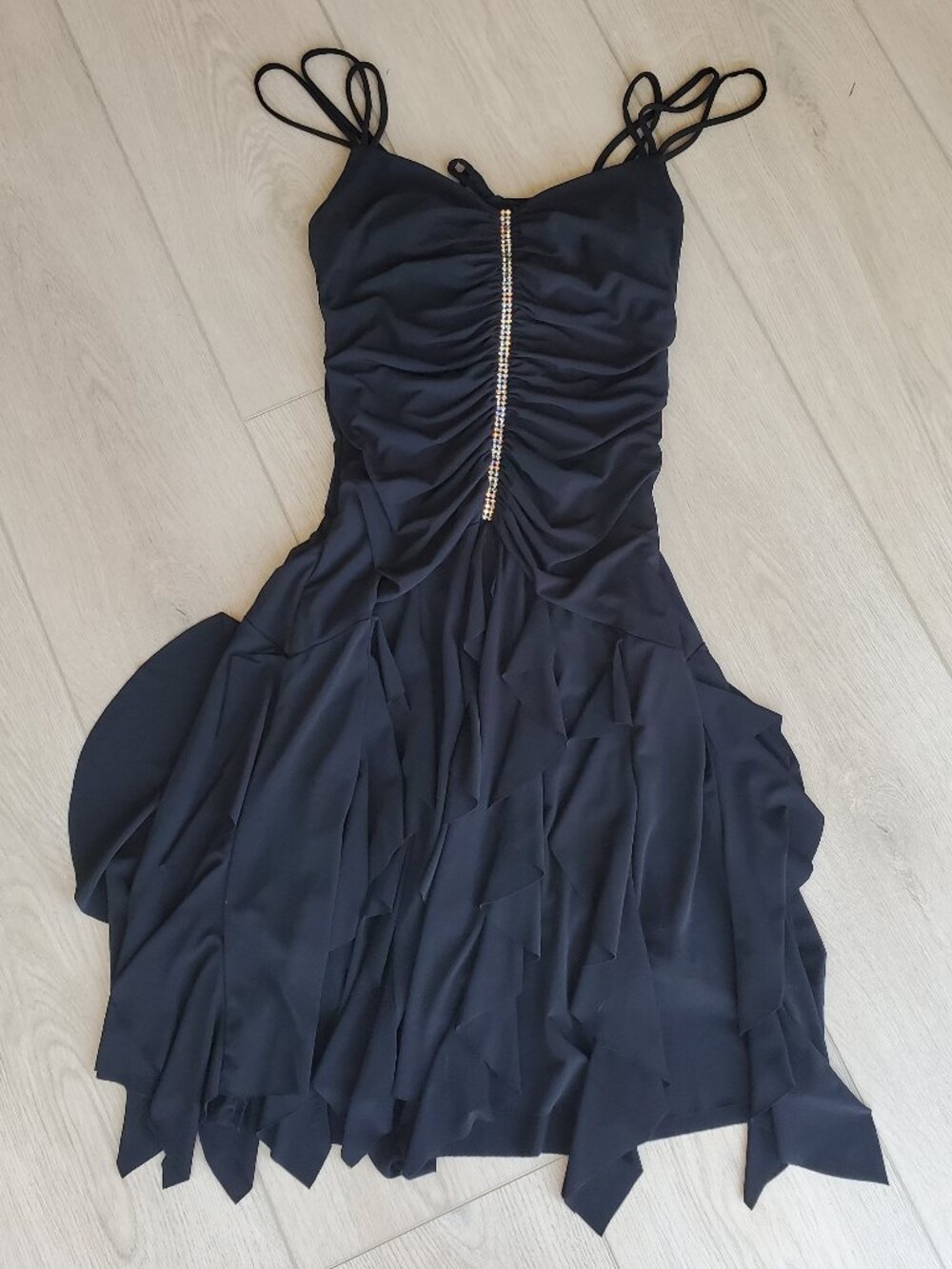 Scott McClintock Y2k Black Sleeveless Bling Midi Dress